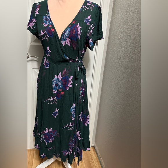 Altar'd State | Dresses | Altard State Emerald Green Floral Faux Wrap Maxi  Dress | Poshmark